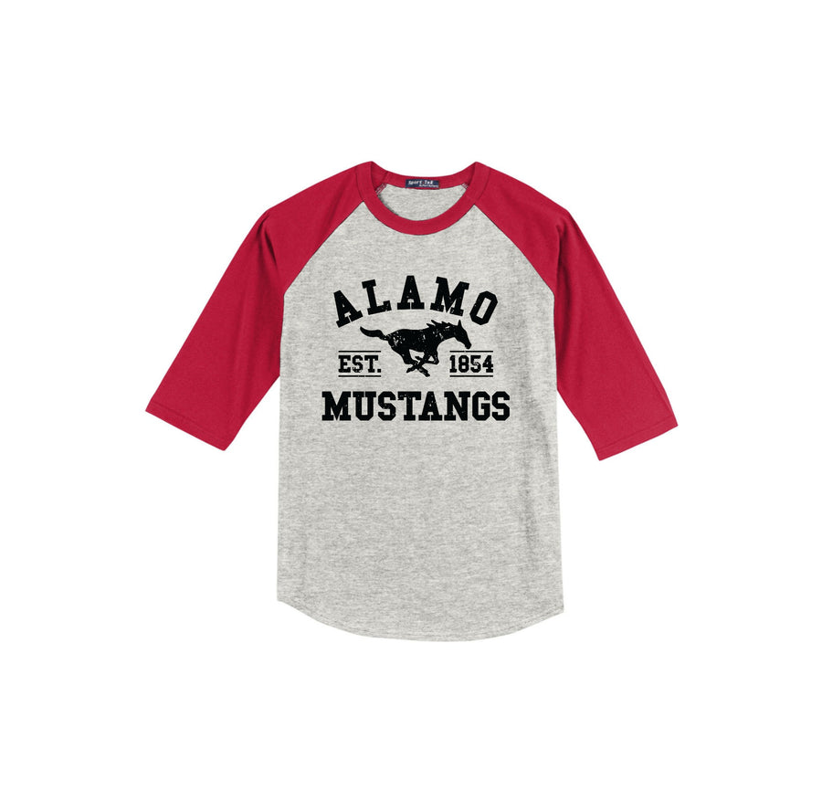 Alamo STUDENT-Youth Unisex Baseball Tee On-Demand Black Logo