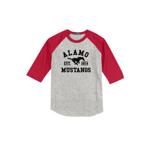 Alamo STUDENT-Adult Unisex Baseball Tee On-Demand Black Logo