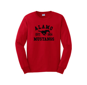 Alamo STUDENT-Adult Unisex Long Sleeve Tee On-Demand Black Logo