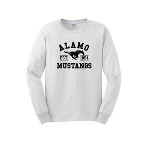 Alamo STUDENT-Adult Unisex Long Sleeve Tee On-Demand Black Logo