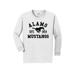 Alamo STUDENT-Youth Unisex Long Sleeve Tee On-Demand Black Logo