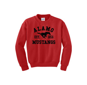 Alamo STUDENT-Youth Unisex Crewneck Sweatshirt On-Demand Black Logo