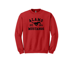 Alamo STUDENT-Adult Unisex Crewneck Sweatshirt On-Demand Black Logo