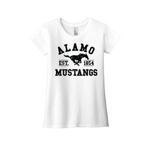 Alamo STUDENT-Girls Youth Premium Tee On-Demand Black Logo