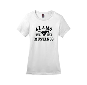 Alamo Mustangs Teacher Store-Womens Premium Tee On-Demand Black Logo