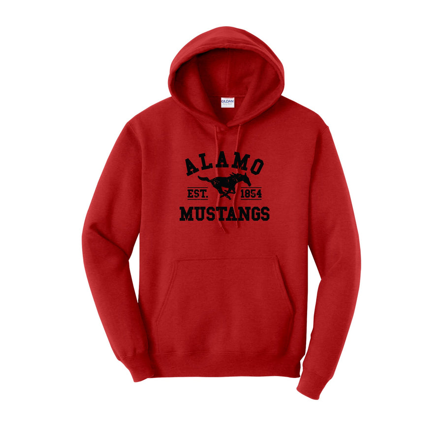 Alamo Mustangs Teacher Store-Adult Unisex Hoodie On-Demand Black Logo