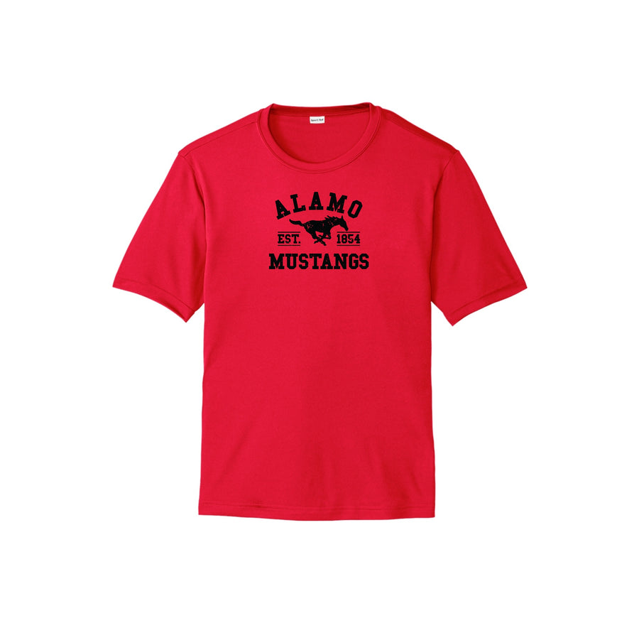 Alamo Mustangs Teacher Store-Adult Unisex Dri-Fit Shirt On-Demand Black Logo