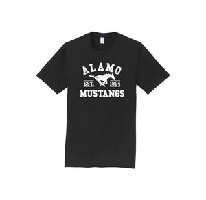 Alamo Mustangs Teacher Store-Adult Unisex Fan Favorite Premium Tee On-Demand White Logo