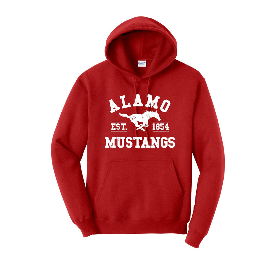 Alamo Mustangs Teacher Store-Adult Unisex Hoodie On-Demand White Logo