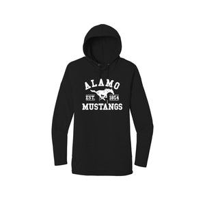 Alamo Mustangs Teacher Store-Womens Premium Featherweight French Terry Hoodie On-Demand White Logo