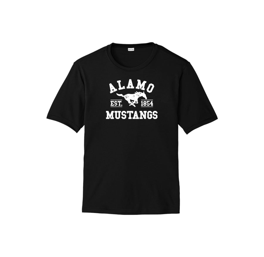 Alamo Mustangs Teacher Store-Adult Unisex Dri-Fit Shirt On-Demand White Logo