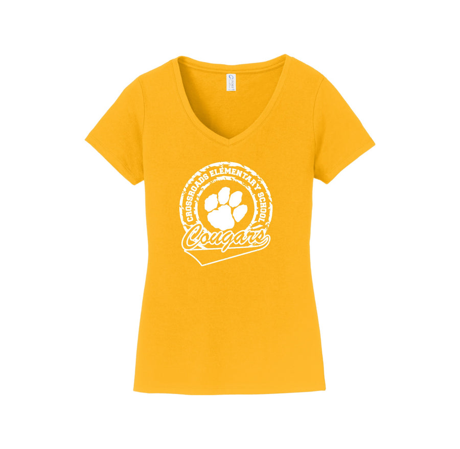 Crossroads Elm-Womens Fan Favorite V-Neck Tee On-Demand Circle Logo