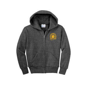 Crossroads Elm-Youth Unisex Full-Zip Hooded Sweatshirt On-Demand Circle Logo