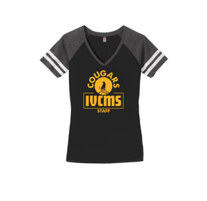 Itliong-Vera Cruz Middle School STAFF Store-Womens Premium Game V-Neck Tee On-Demand