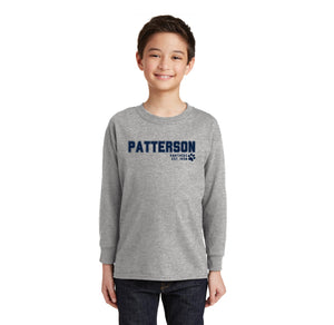 Patterson Elementary Spirit Wear 2024-25 On Demand Store-Youth Unisex Long Sleeve Tee Center Chest Only