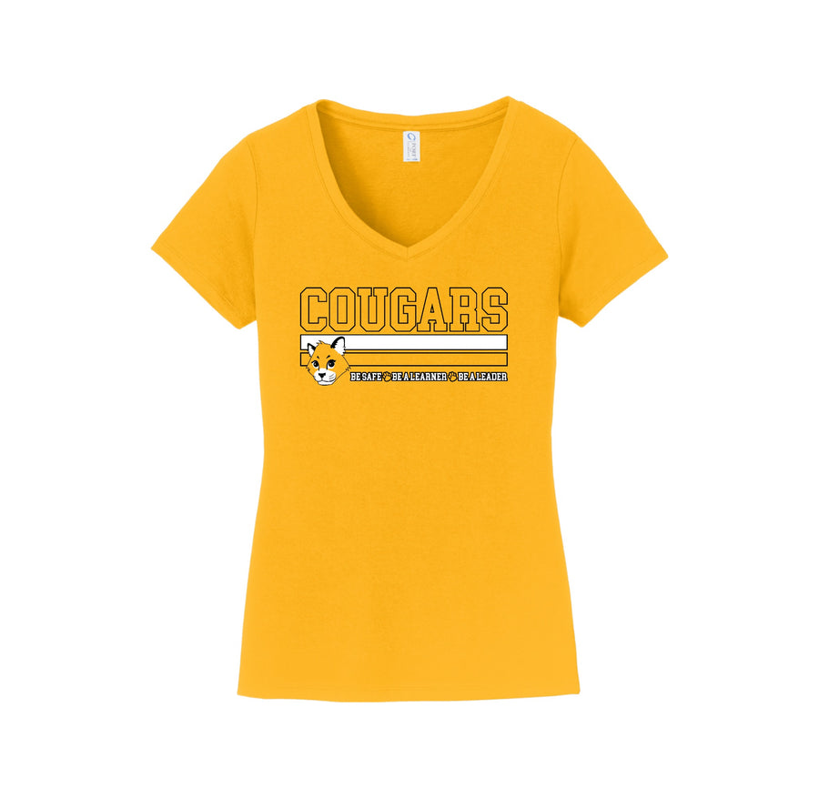 Crossroads Elm-Womens Fan Favorite V-Neck Tee On-Demand Stripe Logo