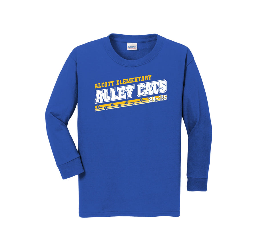 Alcott Elementary-Youth Unisex Long Sleeve Tee On-Demand Alley Stripe Logo