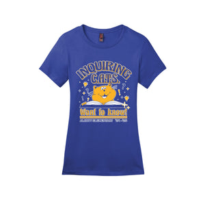 Alcott Elementary-Womens Premium Tee On-Demand Inquiring Cat Logo