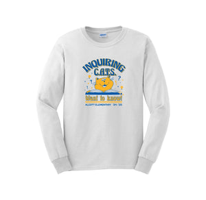 Alcott Elementary-Adult Unisex Long Sleeve Tee On-Demand Inquiring Cat Logo