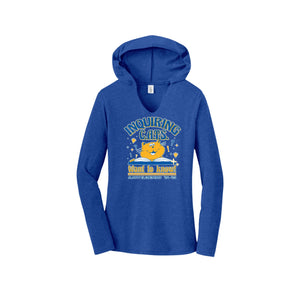 Alcott Elementary Spirit Wear 2024-25 On-Demand-Womens Premium Perfect Tri Long Sleeve Hoodie On-Demand Inquiring Cat Logo