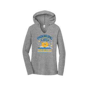 Alcott Elementary Spirit Wear 2024-25 On-Demand-Womens Premium Perfect Tri Long Sleeve Hoodie On-Demand Inquiring Cat Logo