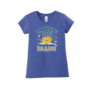 Alcott Elementary Spirit Wear 2024-25 On-Demand-Girls Youth Premium Tee On-Demand Inquiring Cat Logo