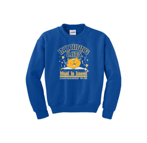 Alcott Elementary-Youth Unisex Crewneck Sweatshirt On-Demand Inquiring Cat Logo