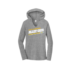 Alcott Elementary Spirit Wear 2024-25 On-Demand-Womens Premium Perfect Tri Long Sleeve Hoodie On-Demand Alley Stripe Logo