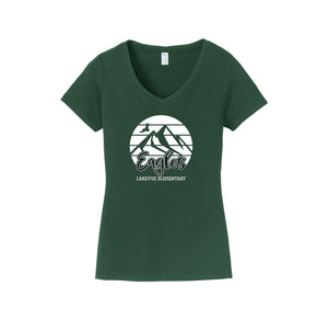 Lakevue Elementary On Demand-Womens Fan Favorite V-Neck Tee On-Demand Mountain Logo