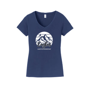 Lakevue Elementary On Demand-Womens Fan Favorite V-Neck Tee On-Demand Mountain Logo