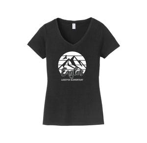 Lakevue Elementary On Demand-Womens Fan Favorite V-Neck Tee On-Demand Mountain Logo