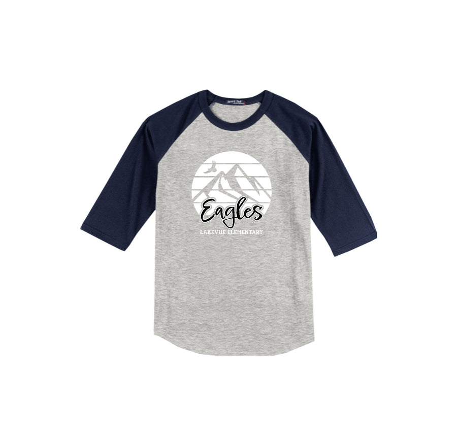 Lakevue Elementary On Demand-Adult Unisex Baseball Tee On-Demand Mountain Logo