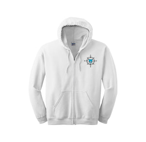 WAES-Adult Unisex Full-Zip Hooded Sweatshirt On-Demand Compass Logo