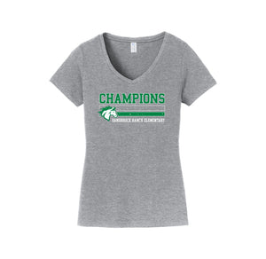 Sandbrock Ranch Spirit Wear-Womens Fan Favorite V-Neck Tee On-Demand Champion Vintage