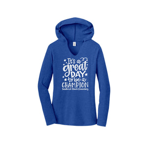 Sandbrock Ranch Spirit Wear-Womens Premium Perfect Tri Long Sleeve Hoodie On-Demand Great Day