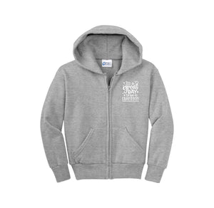 Sandbrock Ranch Spirit Wear-Youth Unisex Full-Zip Hooded Sweatshirt On-Demand Great Day