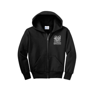 Sandbrock Ranch Spirit Wear-Youth Unisex Full-Zip Hooded Sweatshirt On-Demand Great Day