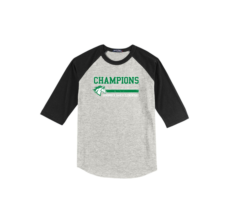 Sandbrock Ranch Spirit Wear-Youth Unisex Baseball Tee On-Demand Champion Vintage