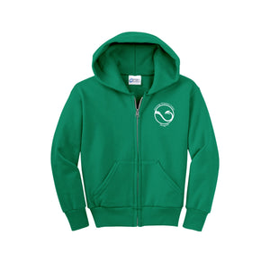 Delaveaga Elementary-Youth Unisex Full-Zip Hooded Sweatshirt On-Demand Circle