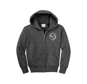 Delaveaga Elementary-Youth Unisex Full-Zip Hooded Sweatshirt On-Demand Circle