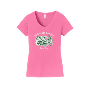 Delaveaga Elementary-Womens Fan Favorite V-Neck Tee On-Demand Dragon