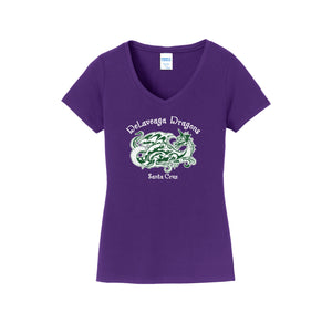 Delaveaga Elementary-Womens Fan Favorite V-Neck Tee On-Demand Dragon