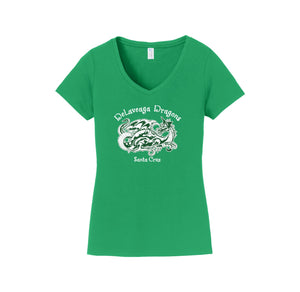 Delaveaga Elementary-Womens Fan Favorite V-Neck Tee On-Demand Dragon