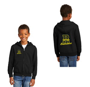 Rosedell-Youth Unisex Full-Zip Hooded Sweatshirt Front & Back R