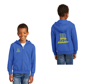 Rosedell-Youth Unisex Full-Zip Hooded Sweatshirt Front & Back R