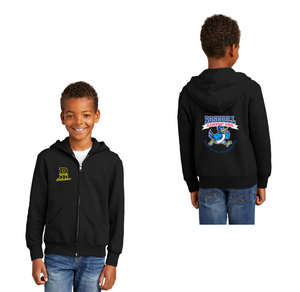 Rosedell-Youth Unisex Full-Zip Hooded Sweatshirt Front & Back Banner