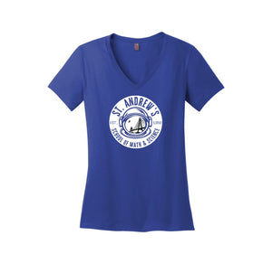 St. Andrews School of Math and Science-District Womens Perfect Weight V-Neck Tee On-Demand CIRCLE