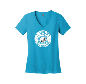 St. Andrews School of Math and Science-District Womens Perfect Weight V-Neck Tee On-Demand CIRCLE