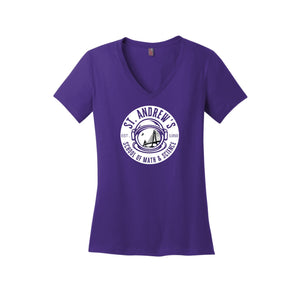 St. Andrews School of Math and Science-District Womens Perfect Weight V-Neck Tee On-Demand CIRCLE