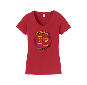 Bernardo Elementary-Womens Fan Favorite V-Neck Tee Circle Logo